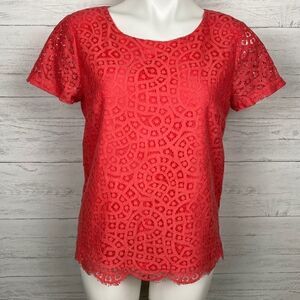 J.Crew Short Sleeve Laser Cut Eyelet Top